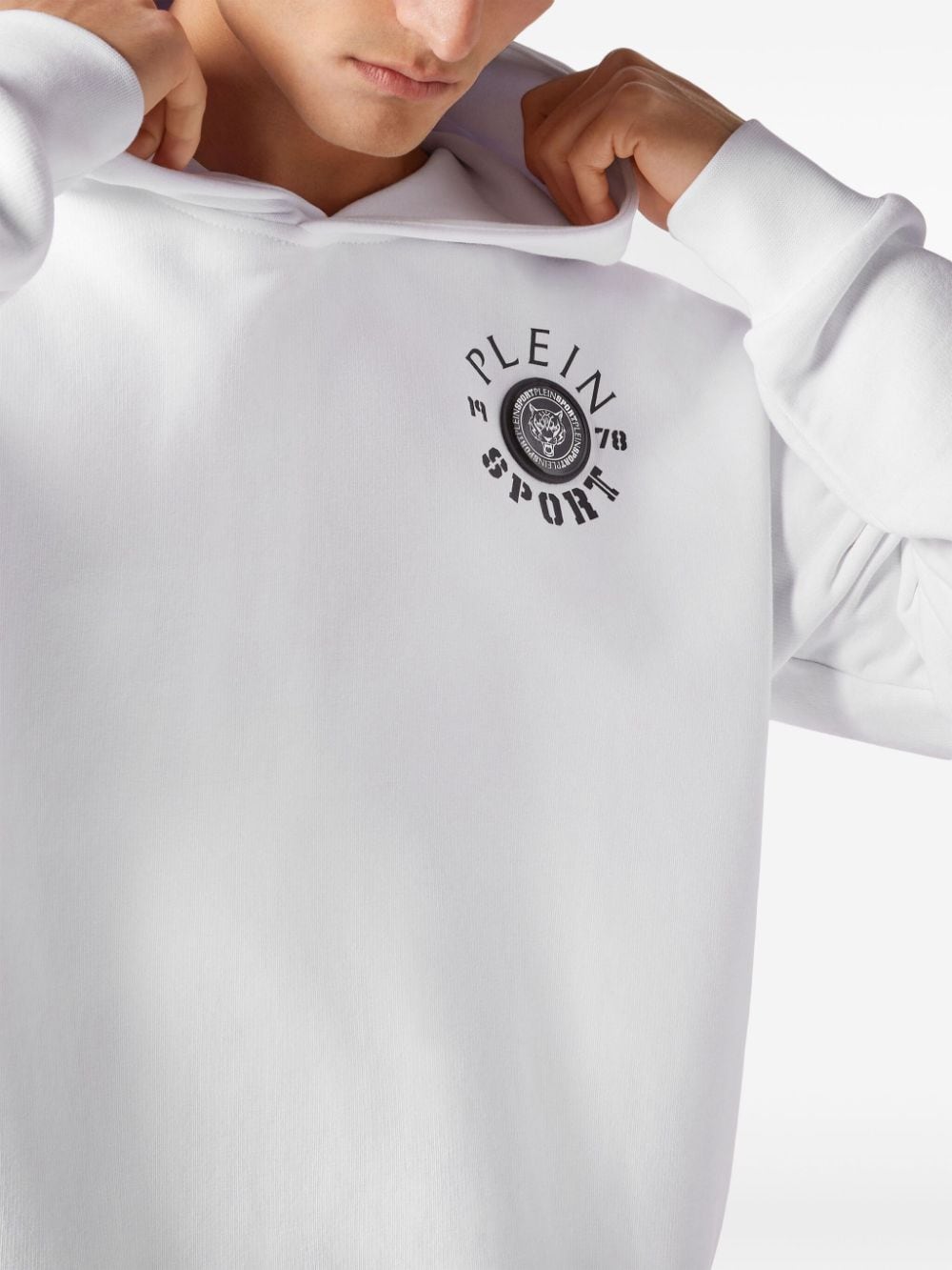 Shop Plein Sport Logo-print Hoodie In White