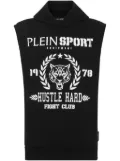 Plein Sport tiger-print sleeveless hoodie - Black