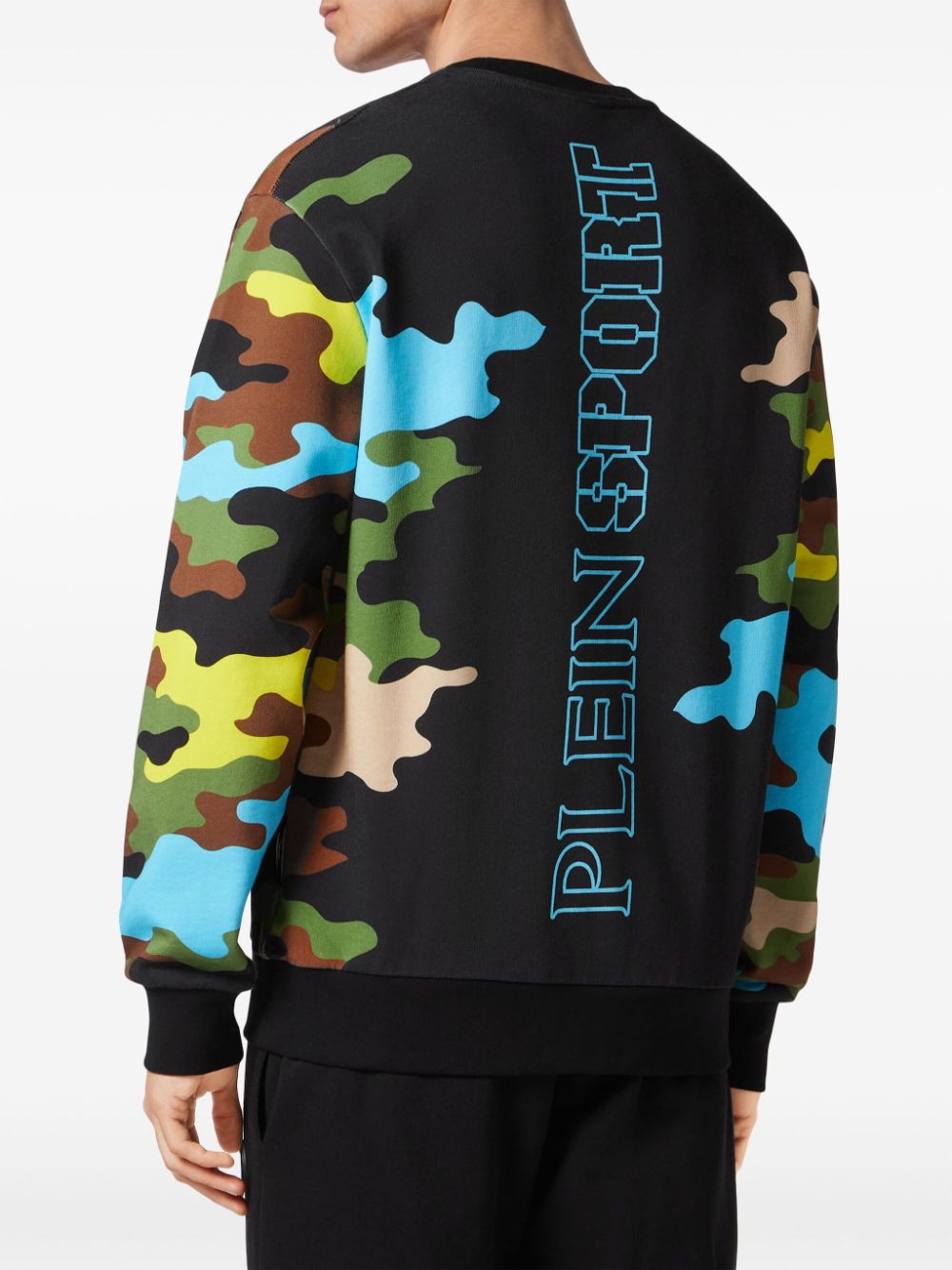 Shop Plein Sport Camouflage Long-sleeve Sweatshirt In Black
