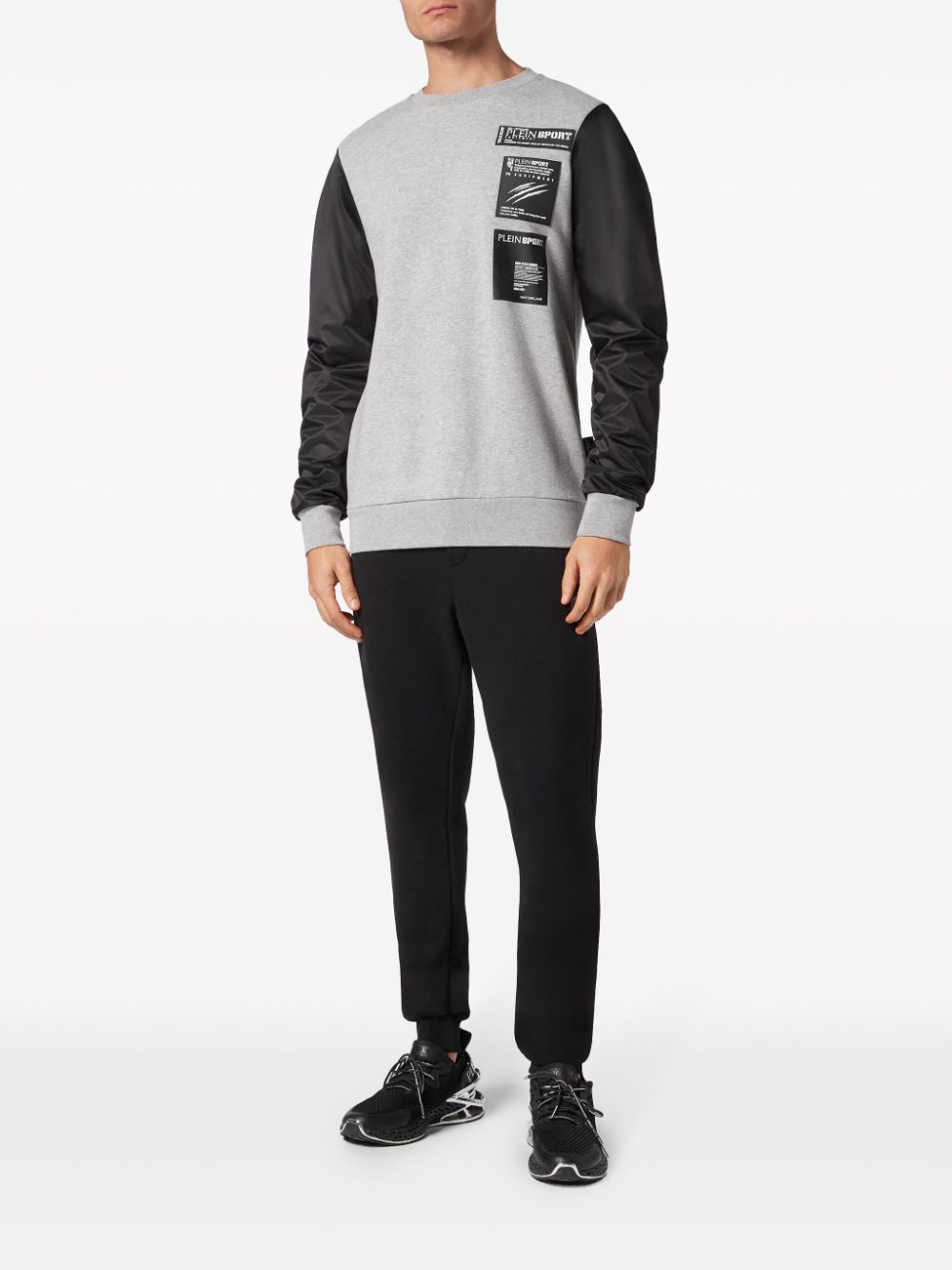 Shop Plein Sport Logo-appliqué Sweatshirt In Grey