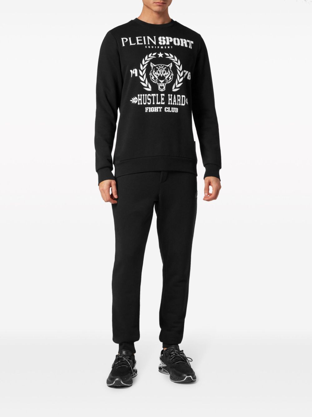 Shop Plein Sport Logo-print Cotton-blend Sweatshirt In Black