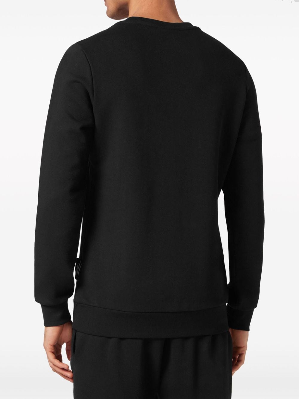 Shop Plein Sport Logo-print Cotton-blend Sweatshirt In Black