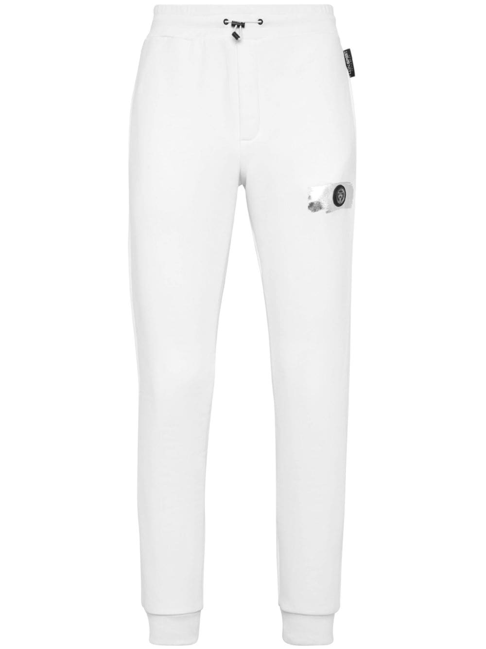 Plein Sport Tapered Cotton-blend Track Pants In White