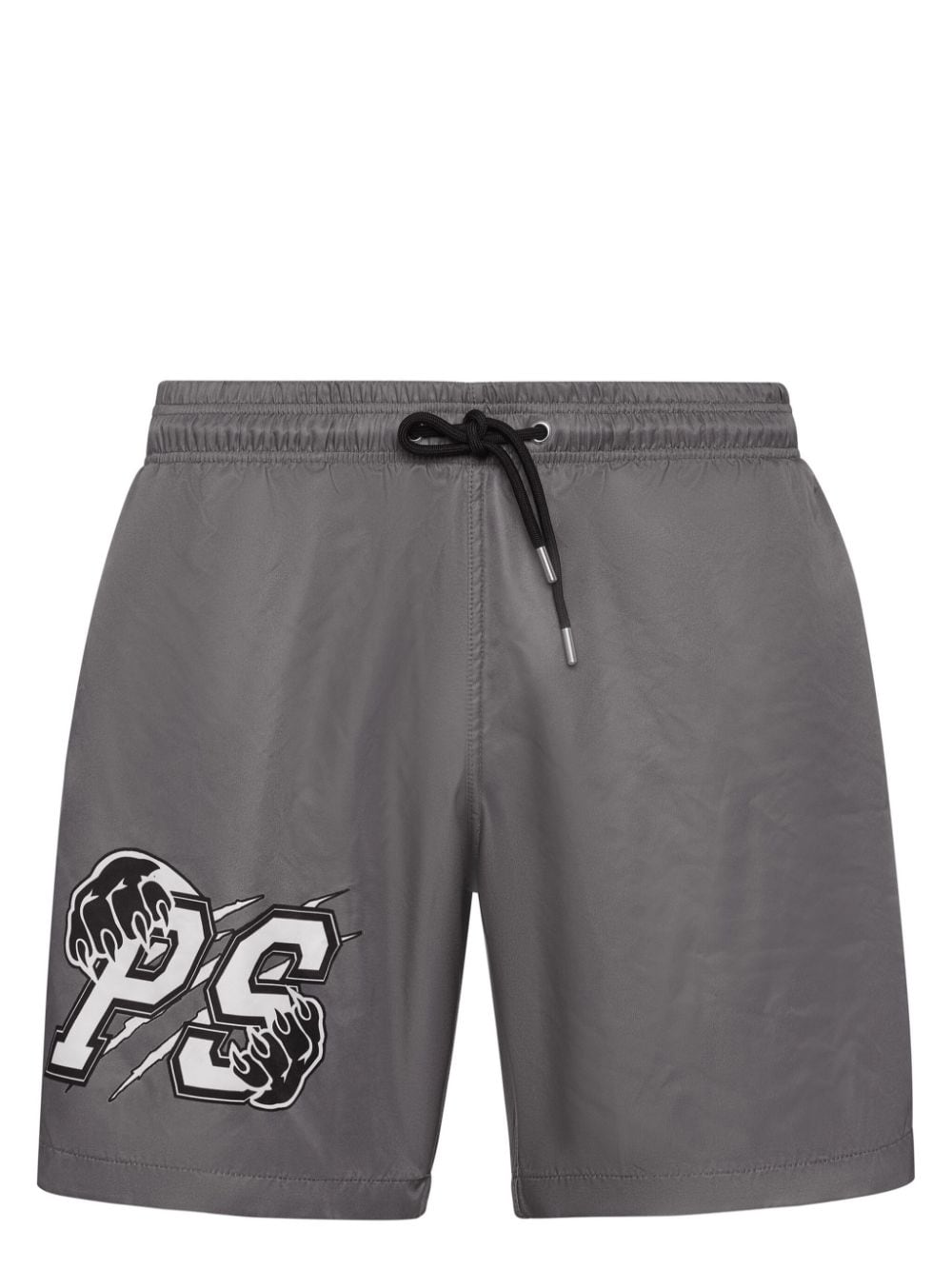 Plein Sport Logo-print Swim Shorts In Gray
