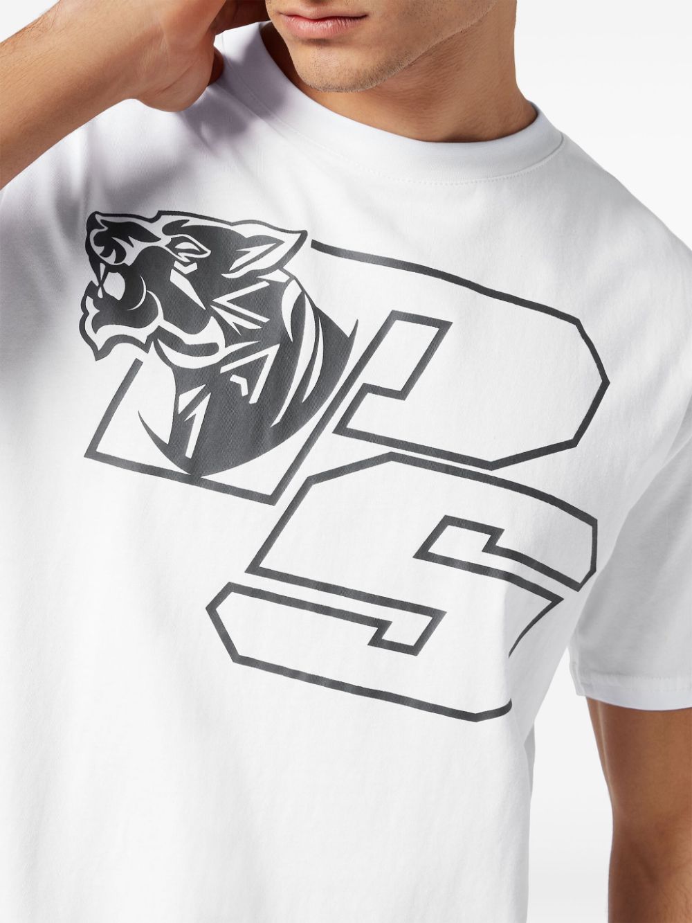 Shop Plein Sport Logo-print Cotton T-shirt In White