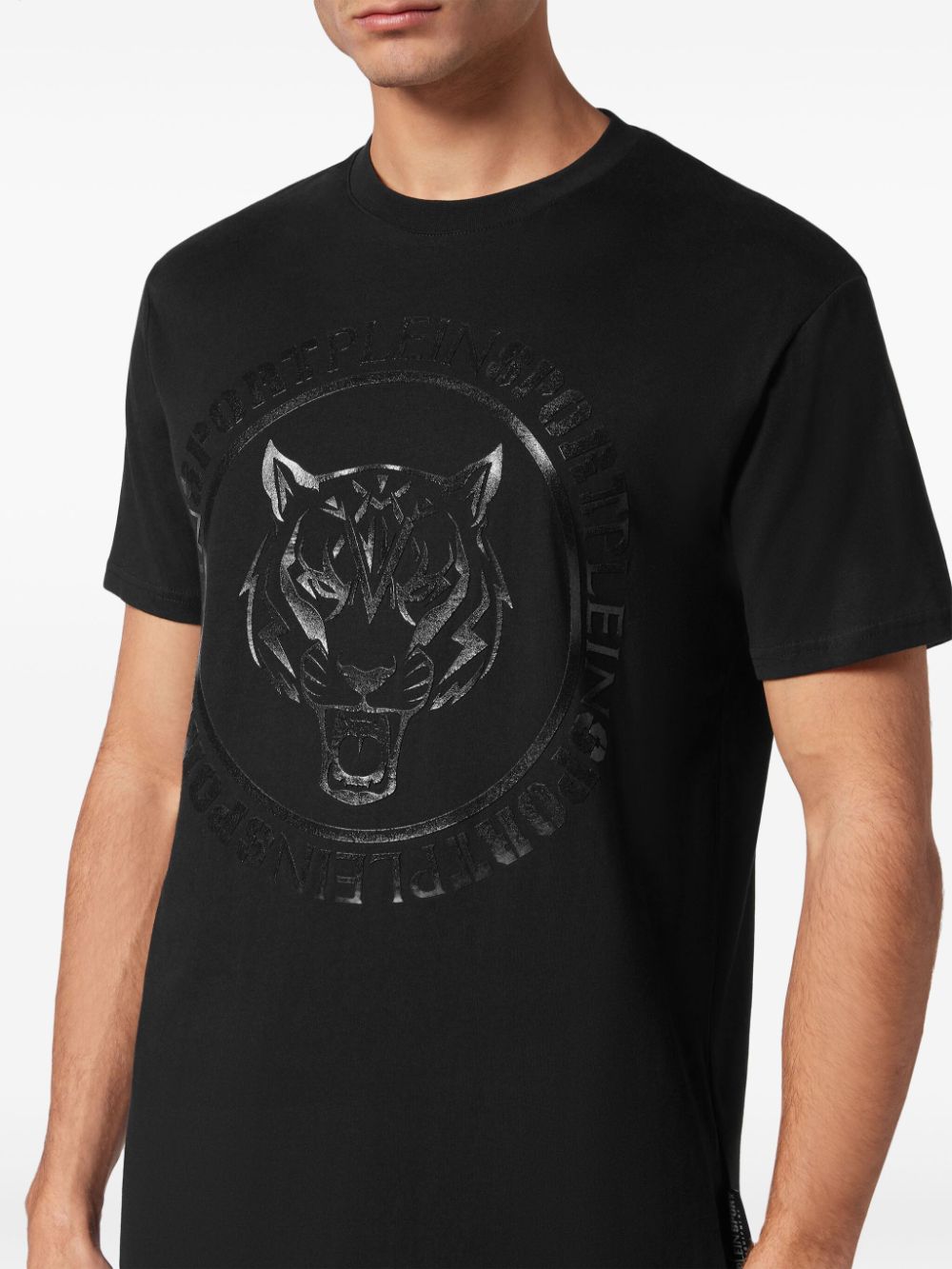 Plein Sport Carbon Tiger katoenen T-shirt met print Zwart