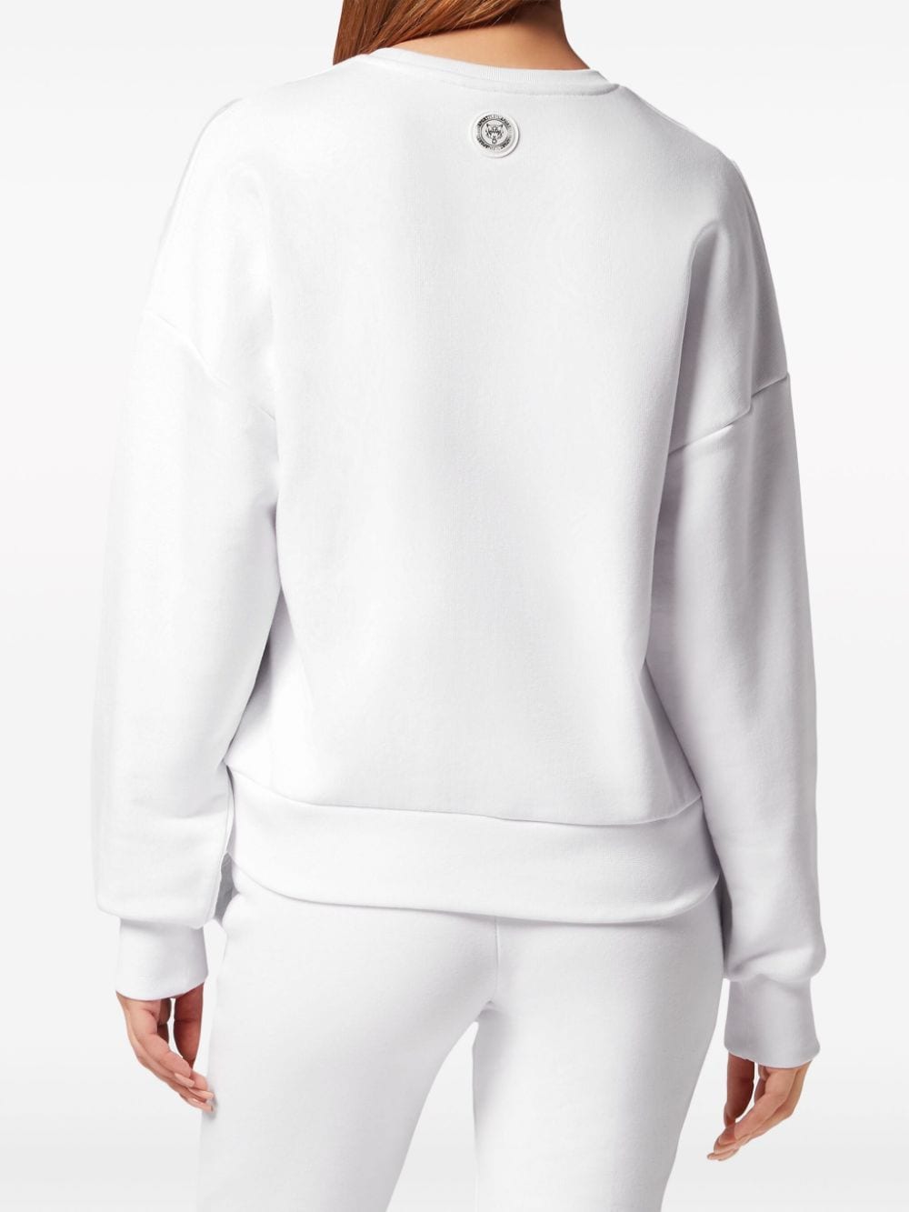 Shop Plein Sport Carbon Tiger Cotton Sweatshirt In White