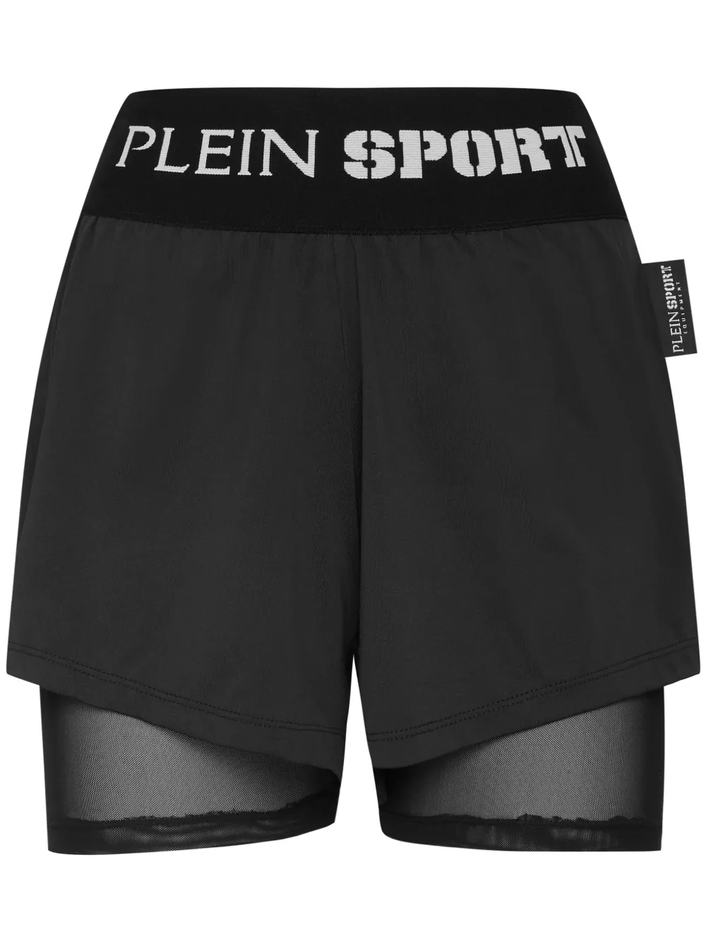 Plein Sport Logo-waistband Jogging Shorts In Black