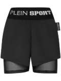 Plein Sport logo-waistband jogging shorts - Black