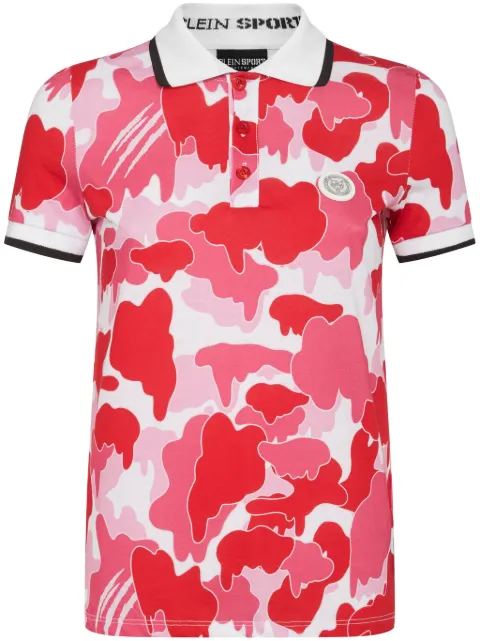 Plein Sport camouflage-print cotton polo shirt