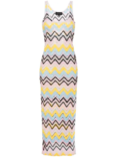 Cynthia Rowley vestido de crochet con motivo en zigzag