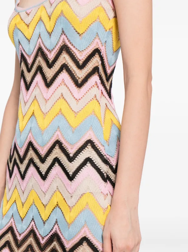 Cynthia Rowley Zigzag Crochet Dress Blue FARFETCH AZ