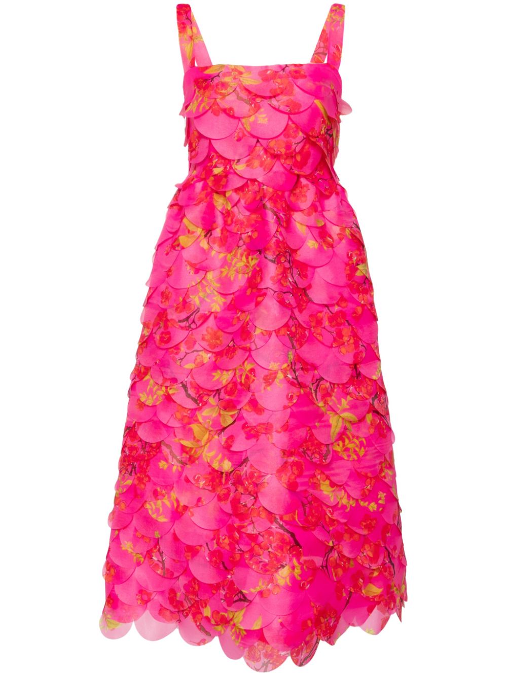 floral organza midi dress