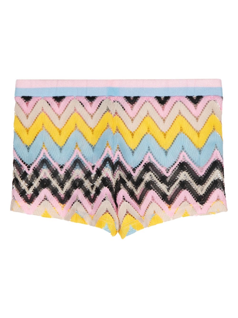 Shop Cynthia Rowley Zigzag Knitted Shorts In Pink