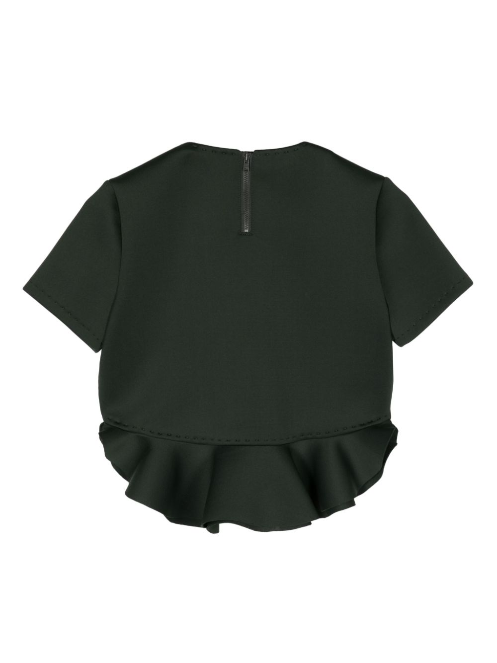 Shop Cynthia Rowley Astro Ruffled Cropped Top In Green