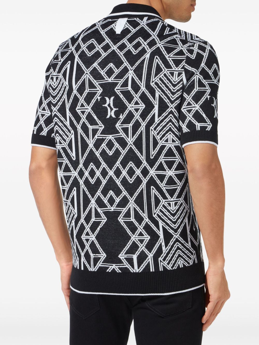 Billionaire Poloshirt met abstract patroon Zwart