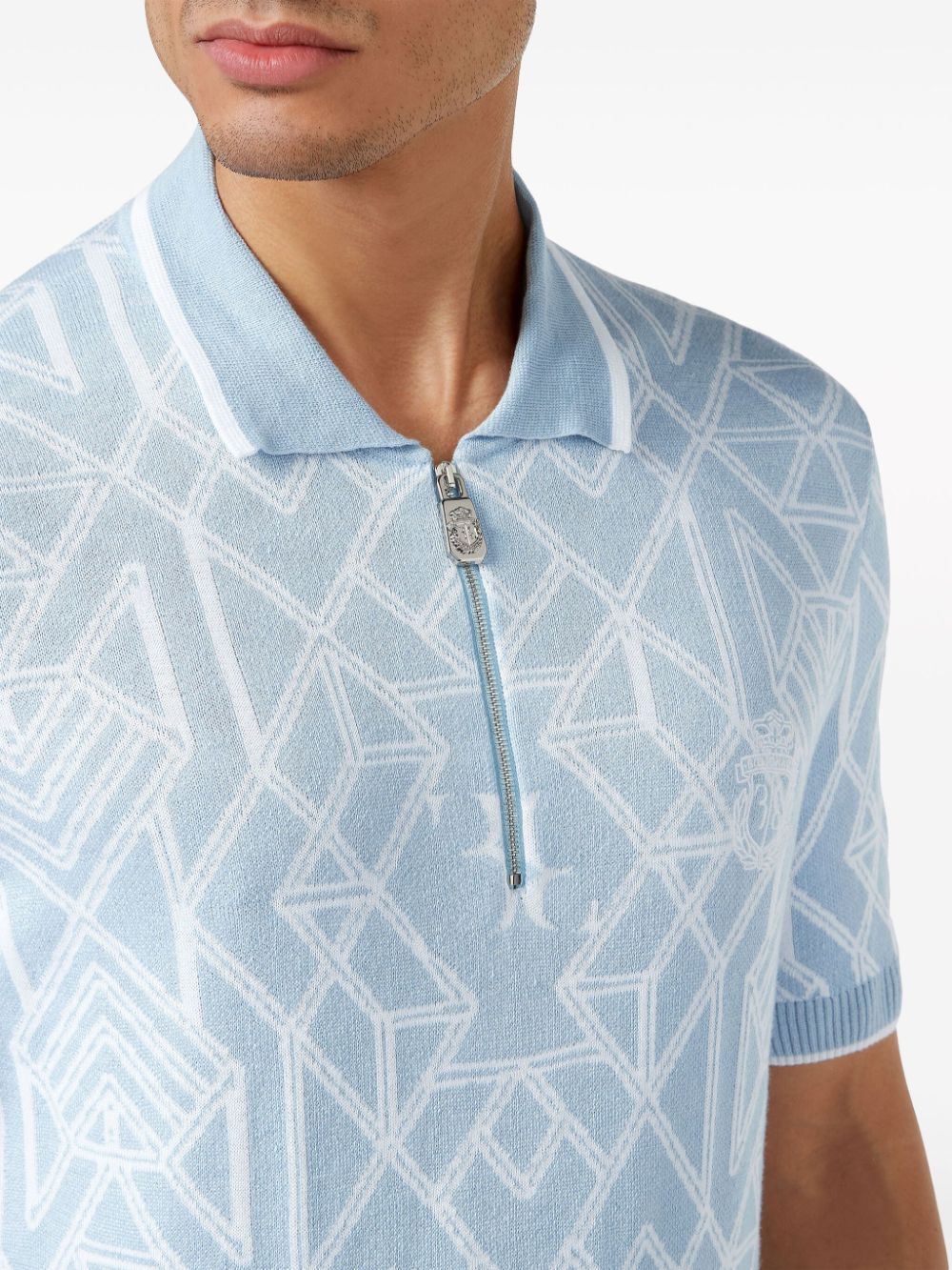 Shop Billionaire Abstract-pattern Polo Shirt In Blau