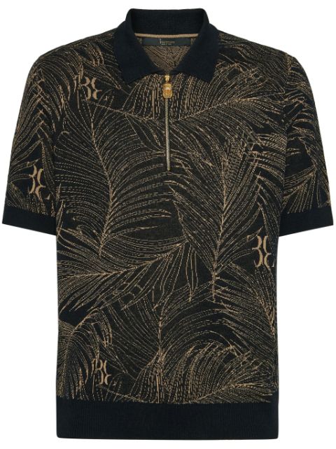 Billionaire leaf-print polo shirt