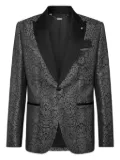 Billionaire snakeskin-jacquard blazer - Grey