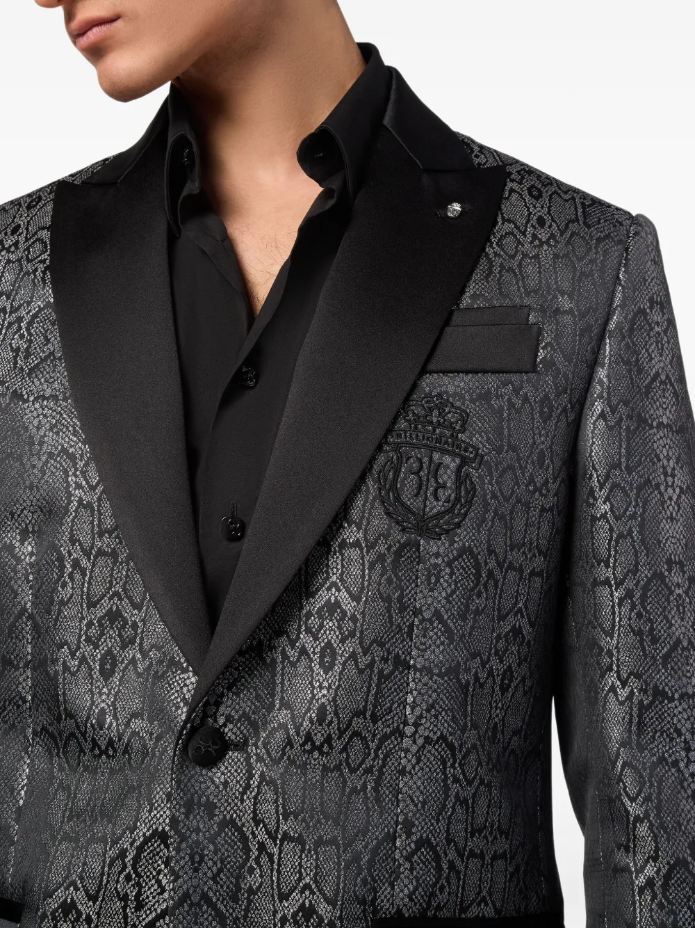 Billionaire Blazer met slangen-jacquard Grijs