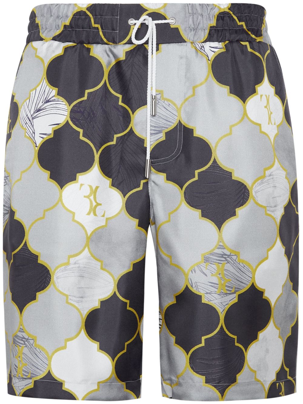 patterned silk shorts