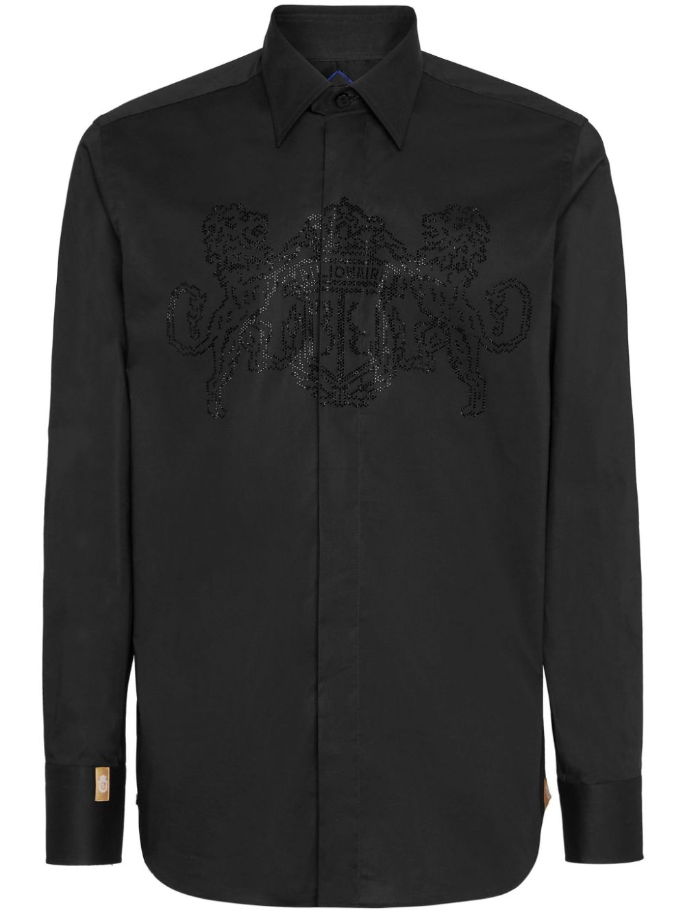 Billionaire Monogram-embroidered Cotton Shirt In Black