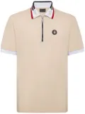 Billionaire crest-plaque cotton polo shirt - Neutrals
