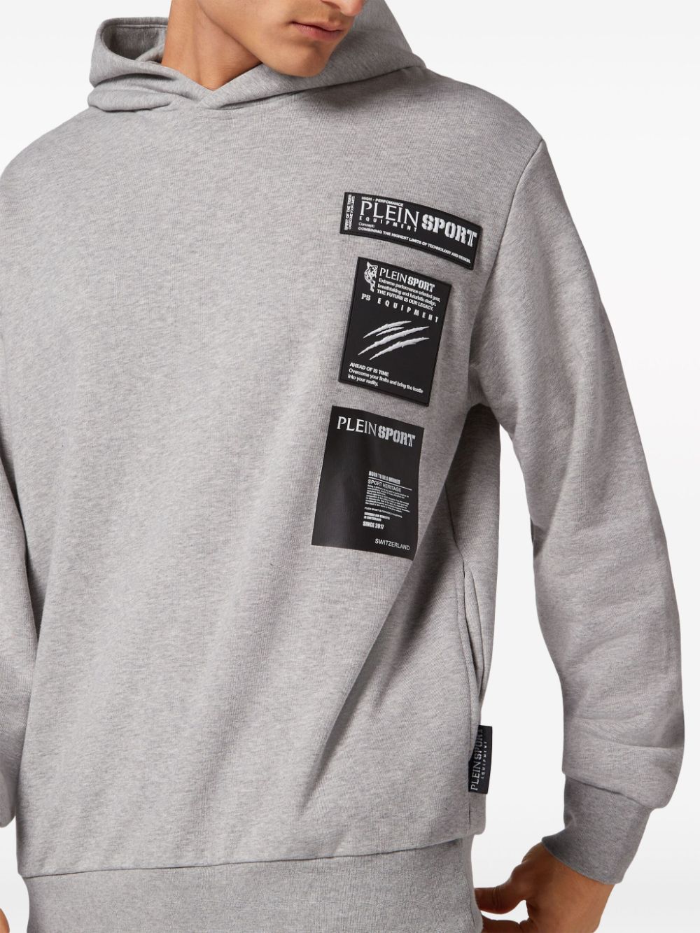 Shop Plein Sport Scratch Logo-print Hoodie In Grey