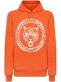 Plein Sport Carbon Tiger cotton-blend hoodie - Orange