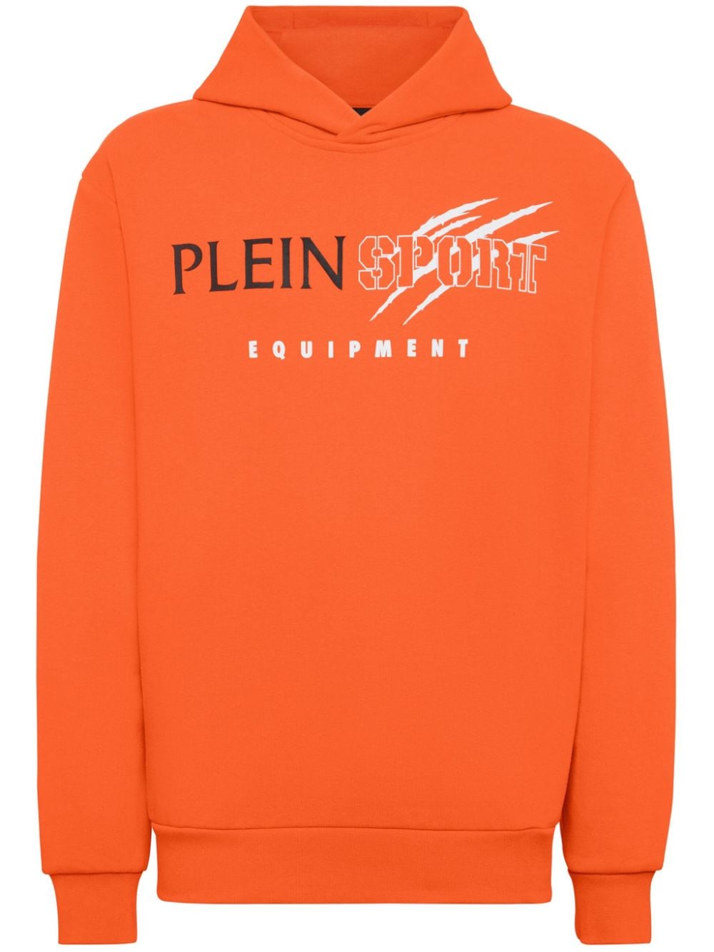 Plein Sport Scratch Fleece Hoodie In Orange