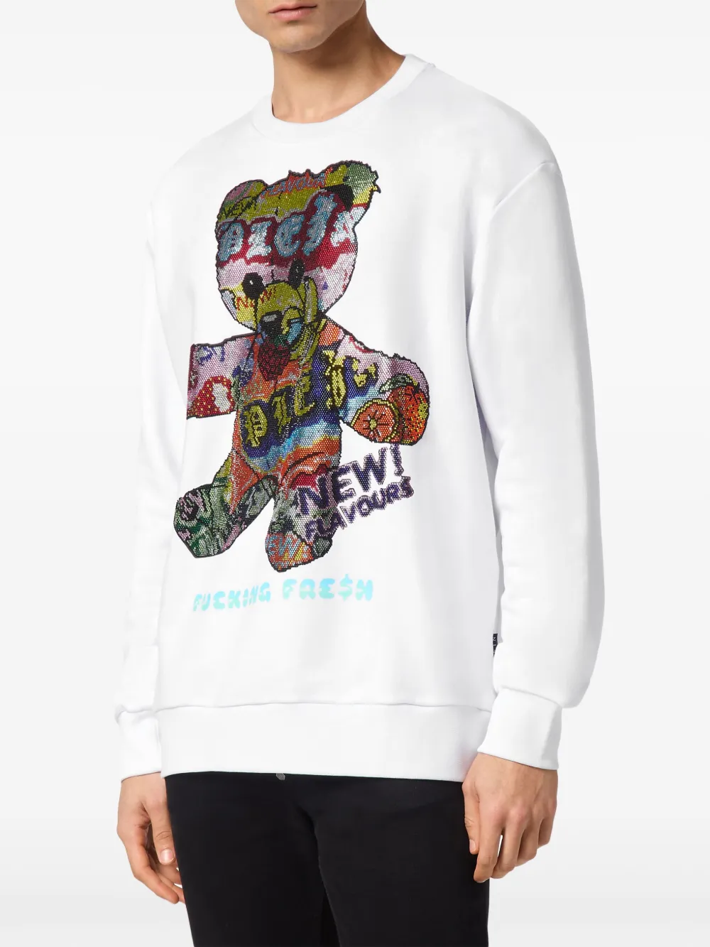 Shop Philipp Plein Tutti Frutti Rhinestone Sweatshirt In White