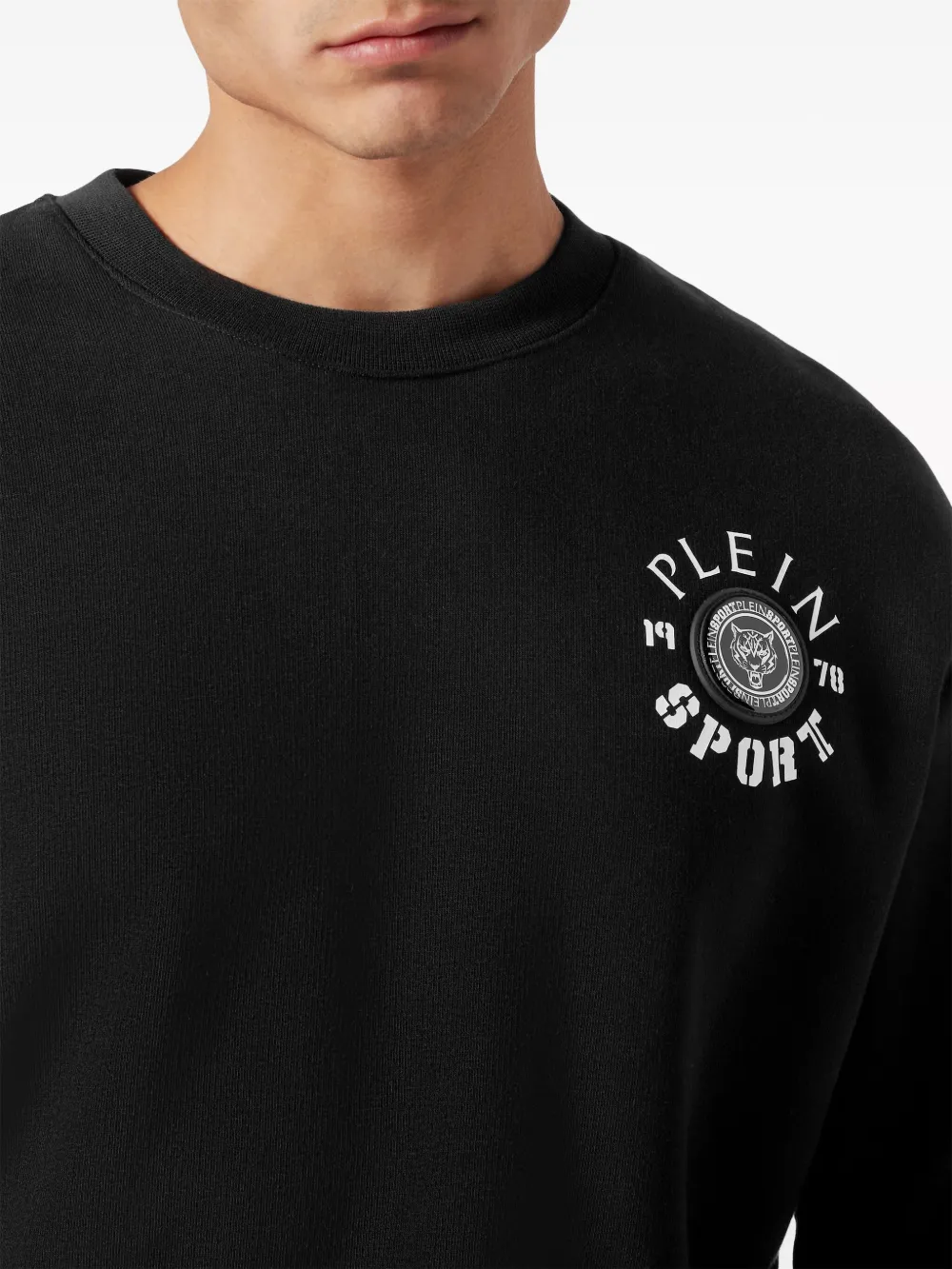 Plein Sport Logo-print Cotton Sweatshirt In Black