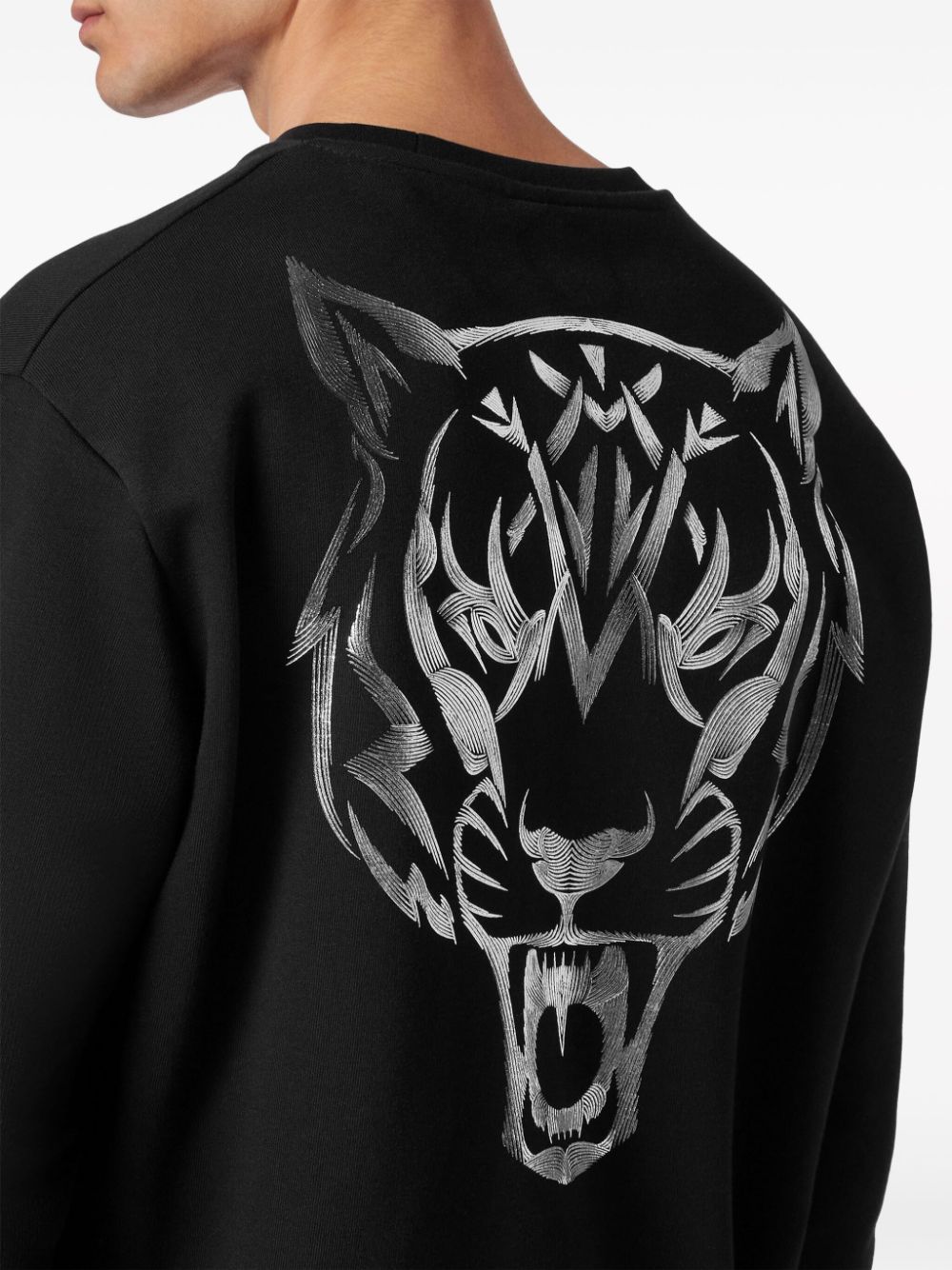 Shop Plein Sport Tiger Logo-print Sweatshirt In Black