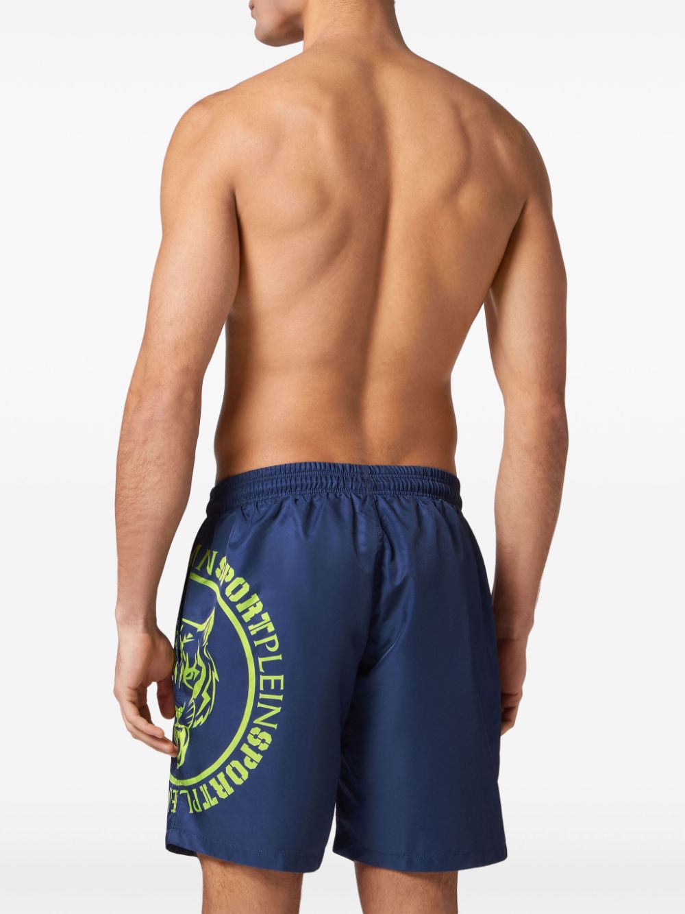 Shop Plein Sport Carbon Tiger Swim Shorts In Blue