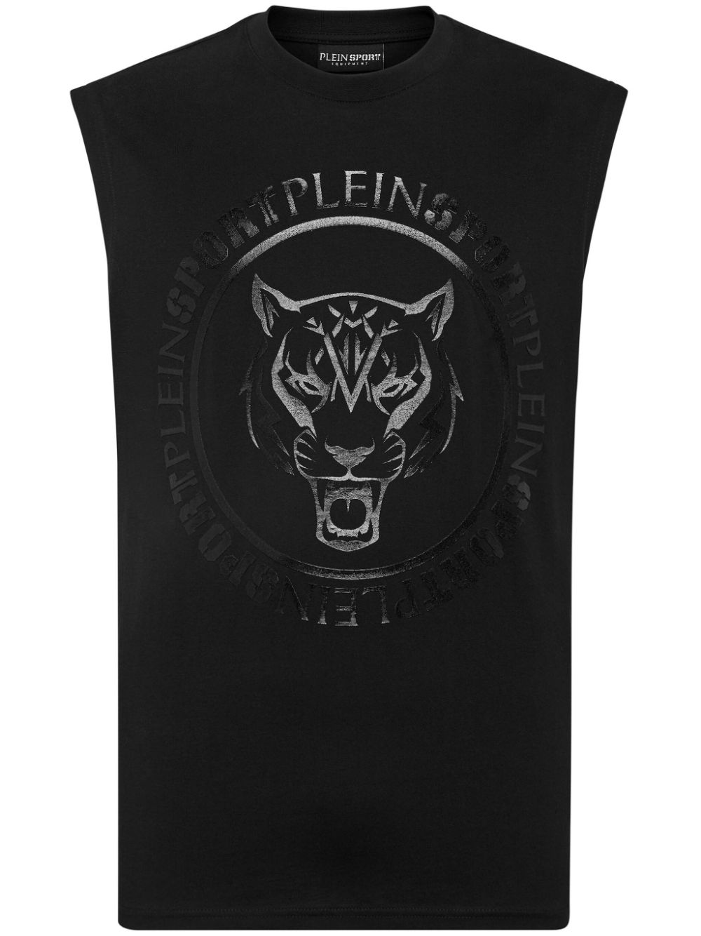 Plein Sport Katoenen tanktop met logoprint Zwart