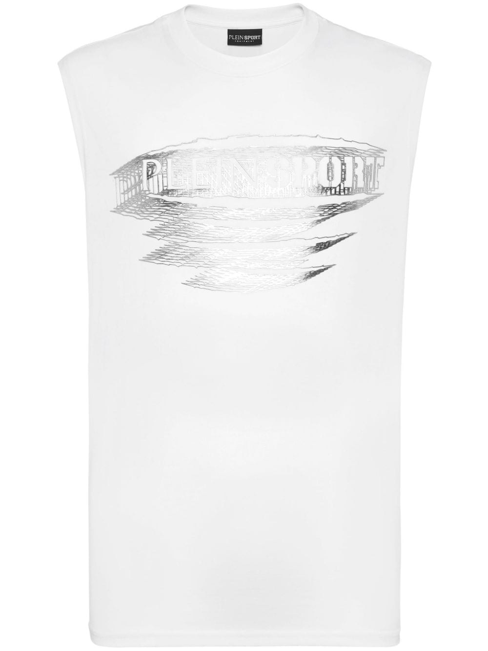 Plein Sport logo-print cotton tank top - Bianco