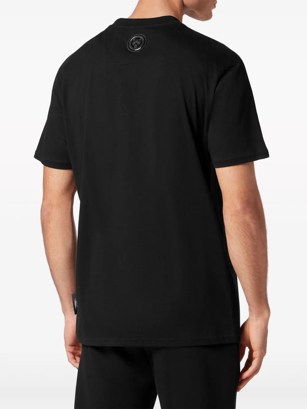 Plein Sport Katoenen T-shirt met logoprint Zwart