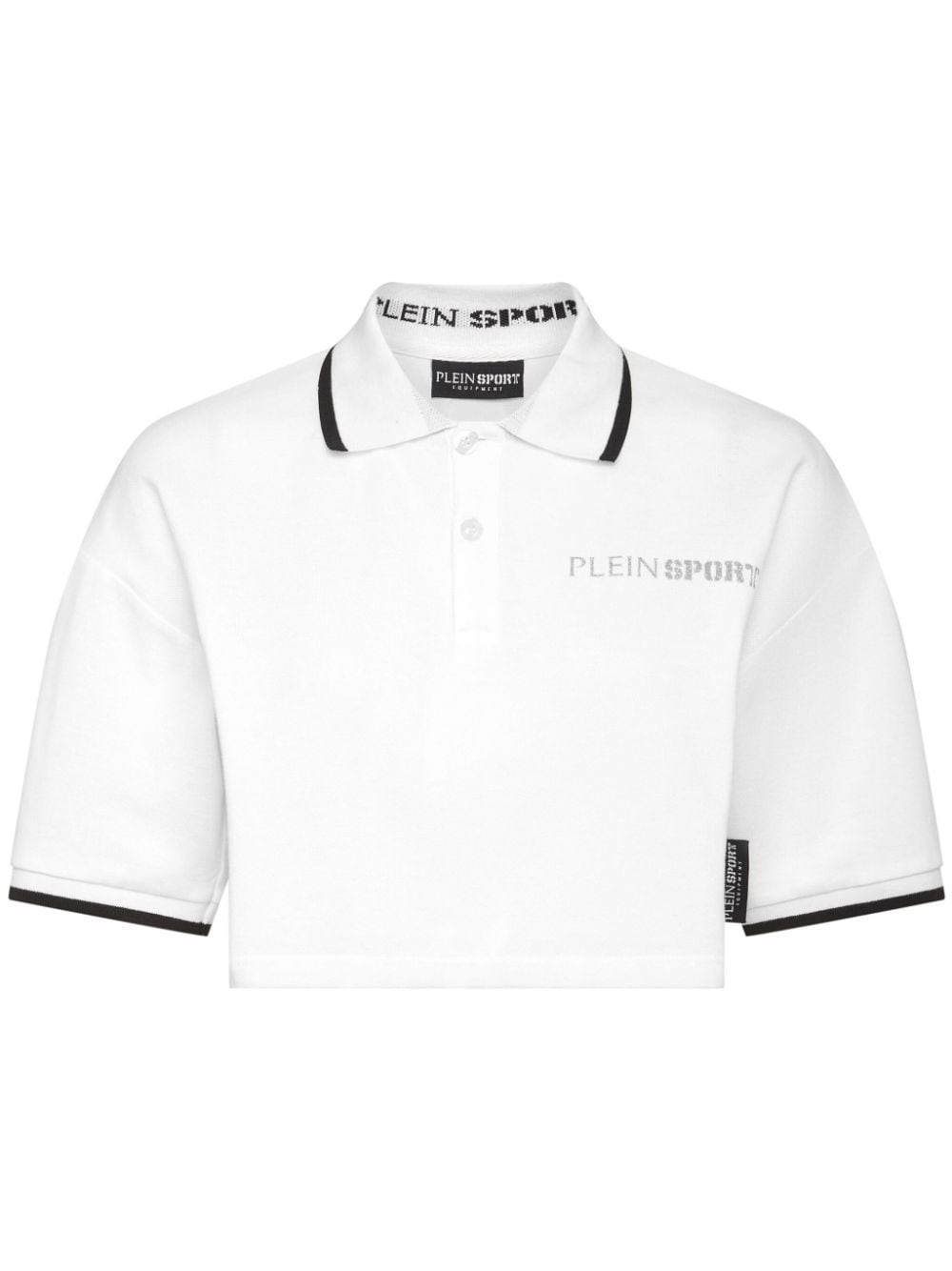 Plein Sport Logo-print Cotton Polo Shirt In Weiss