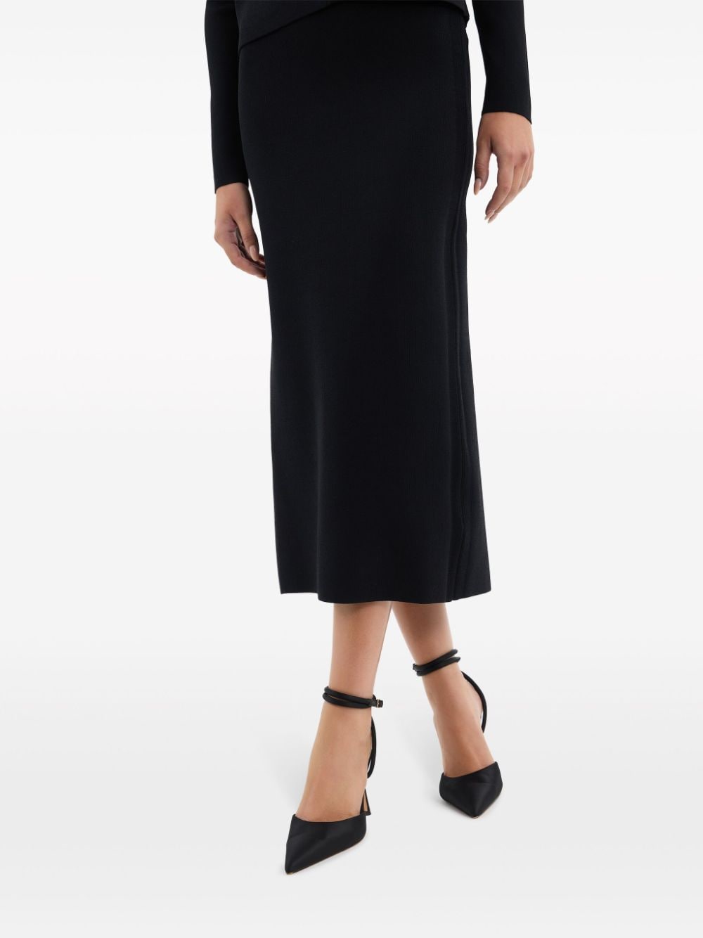 Shop Rebecca Vallance Miriam Knitted Midi Skirt In Black