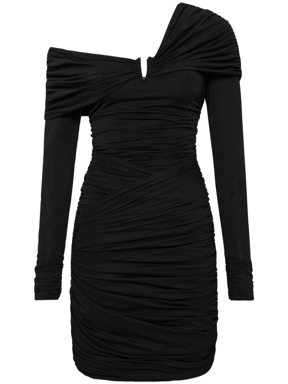 Shop Rebecca Vallance Madison Asymmetric Minidress In Black