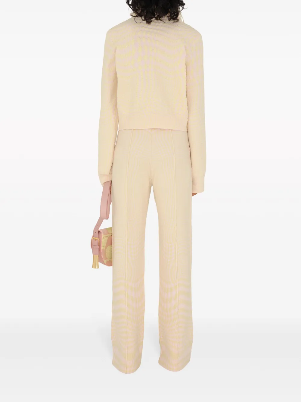 Burberry Broek met pied-de-poule jacquard van wolblend Beige