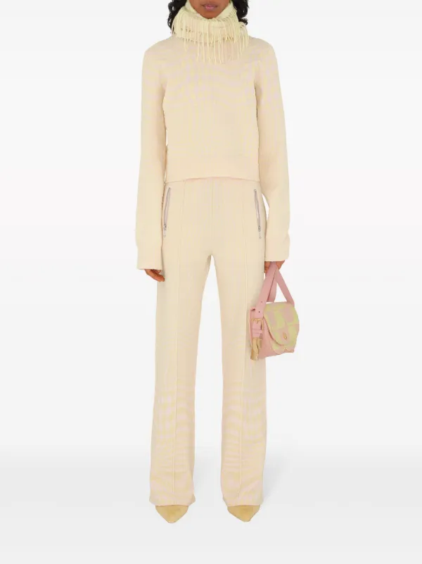 Burberry houndstooth-jacquard wool-blend Trousers | Neutrals