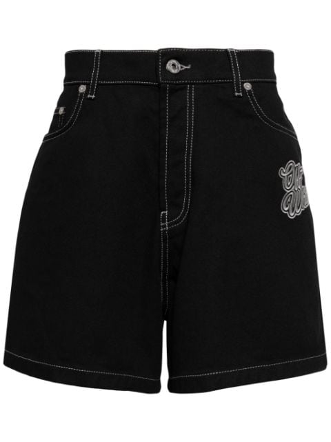 Off-White logo-appliqué denim shorts