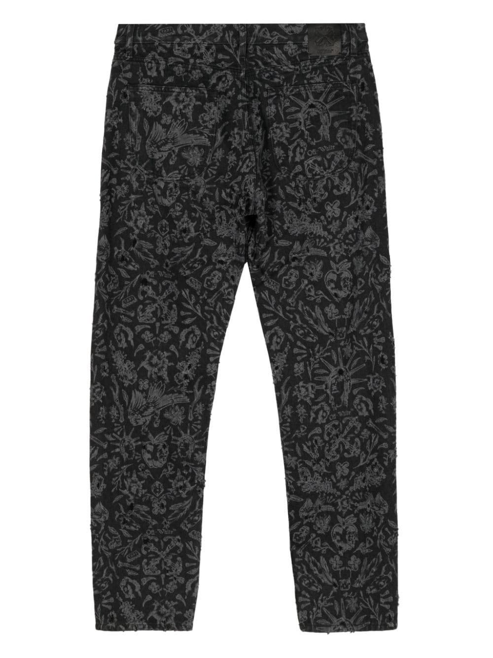 Shop Off-white Tattoo Mid-rise Jeans In Black