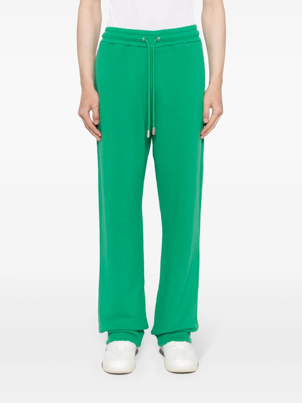 Shop Off-white Logo-embroidered Drawstring Track Pants In Green