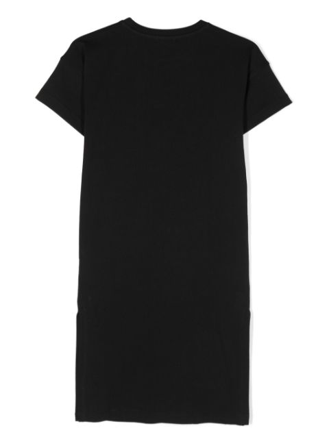 logo-embroidered cotton dress