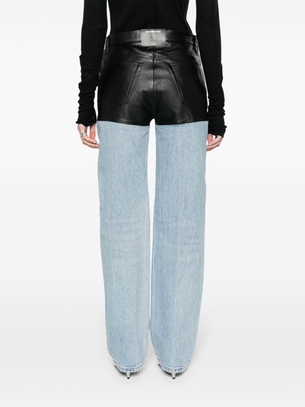 Shop Alexander Wang Panelled Straight-leg Jeans In Blue