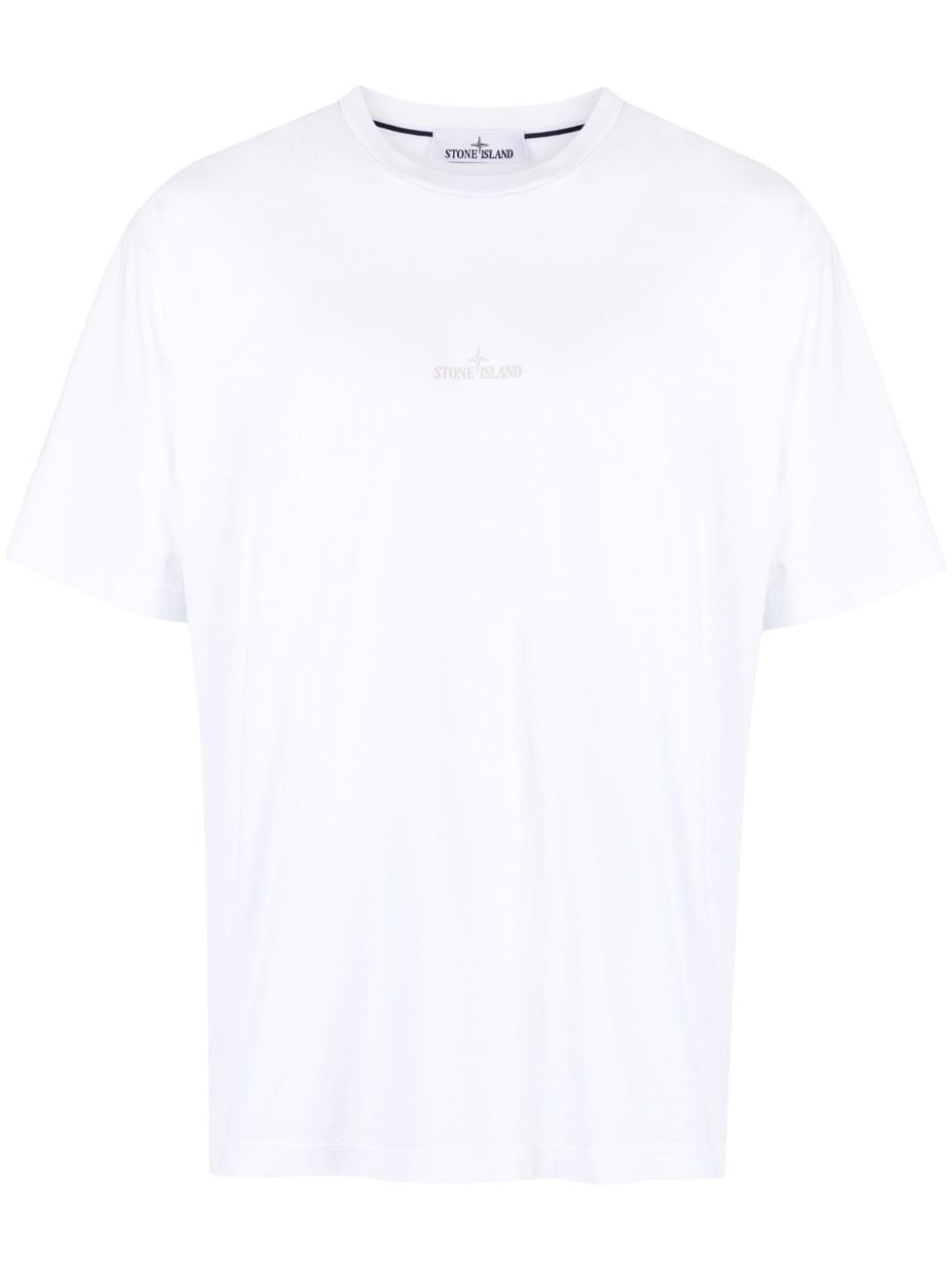 Stone Island Compass-print Cotton T-shirt In White