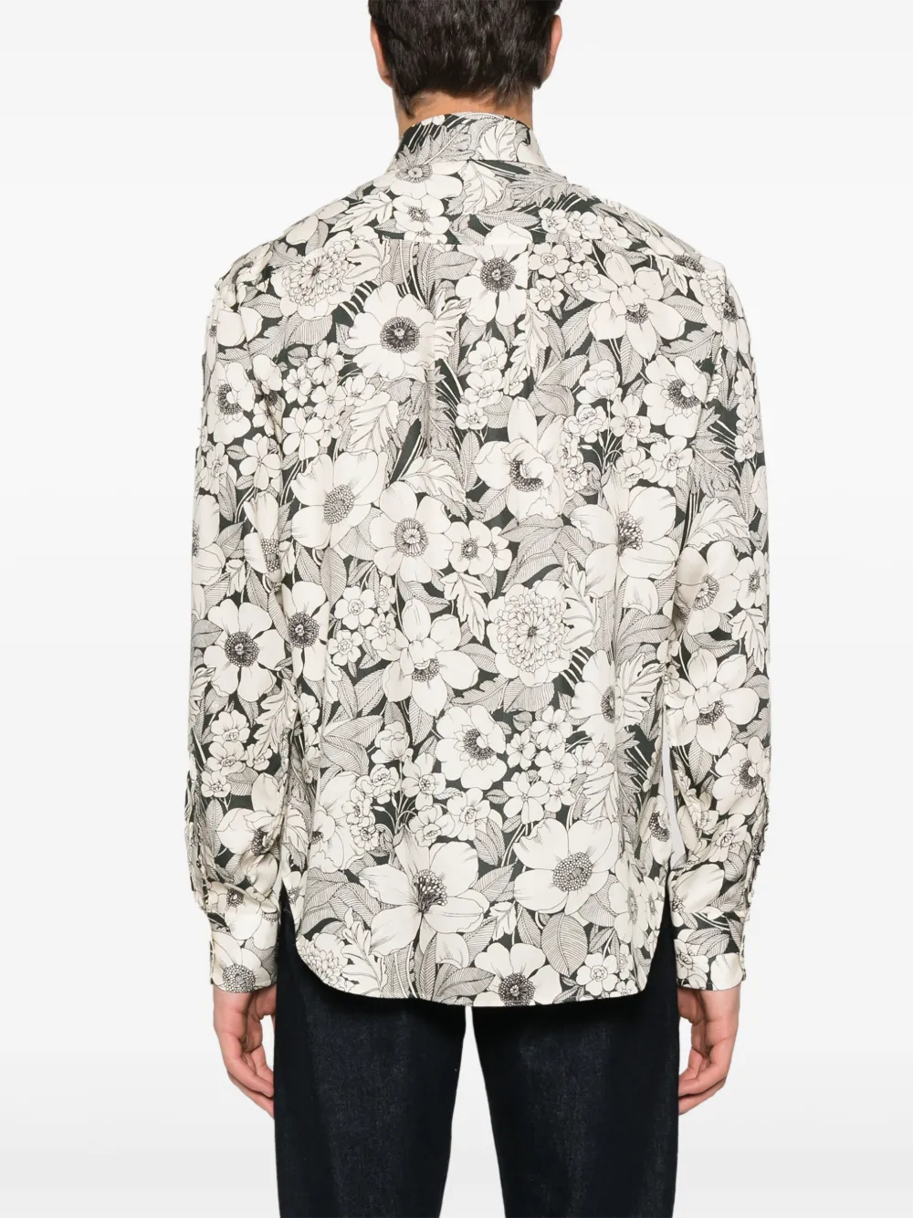 Shop Tom Ford Floral-print Lyocell Shirt In White