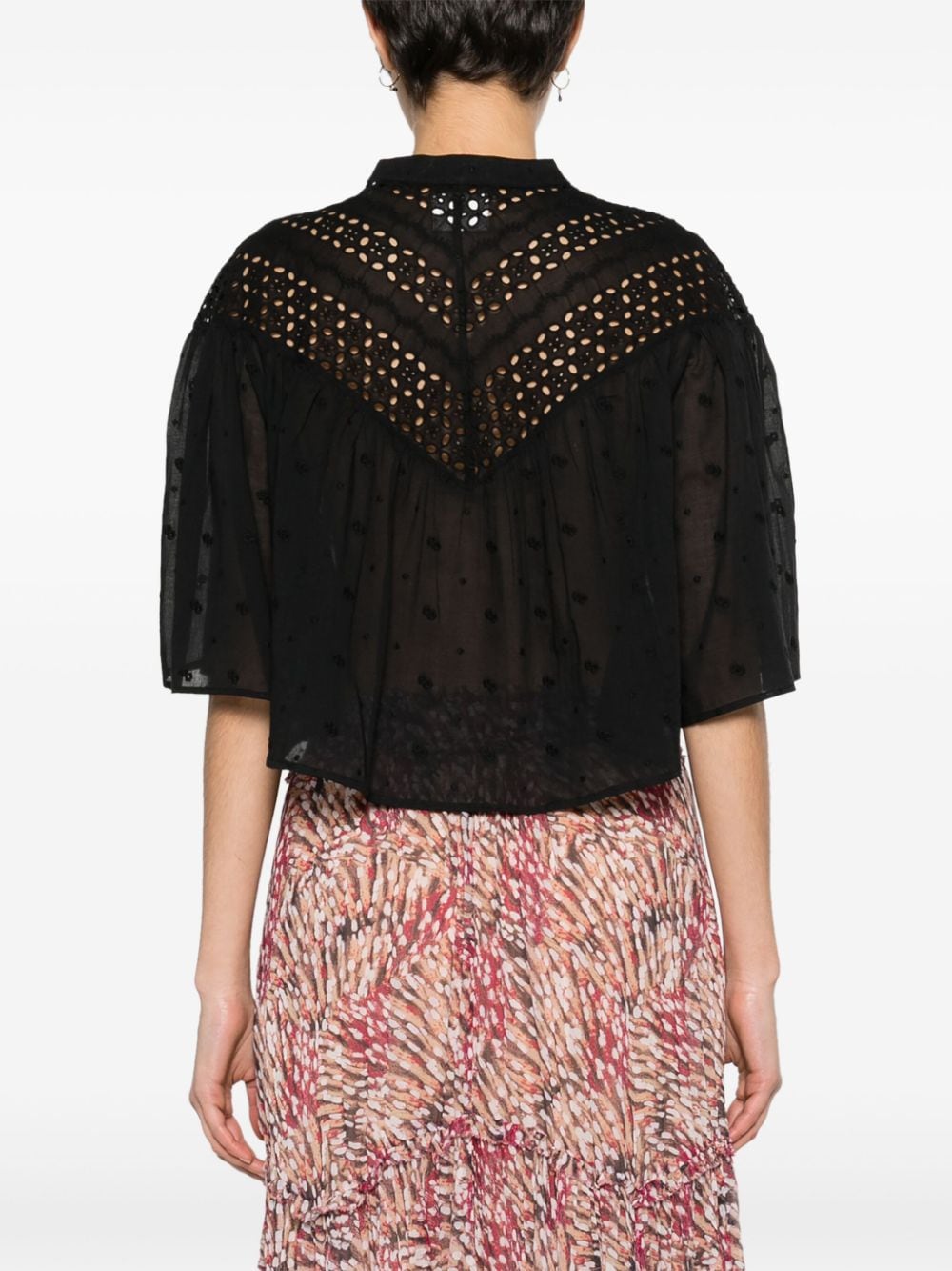 Shop Marant Etoile Safi Broderie-anglaise Shirt In Black